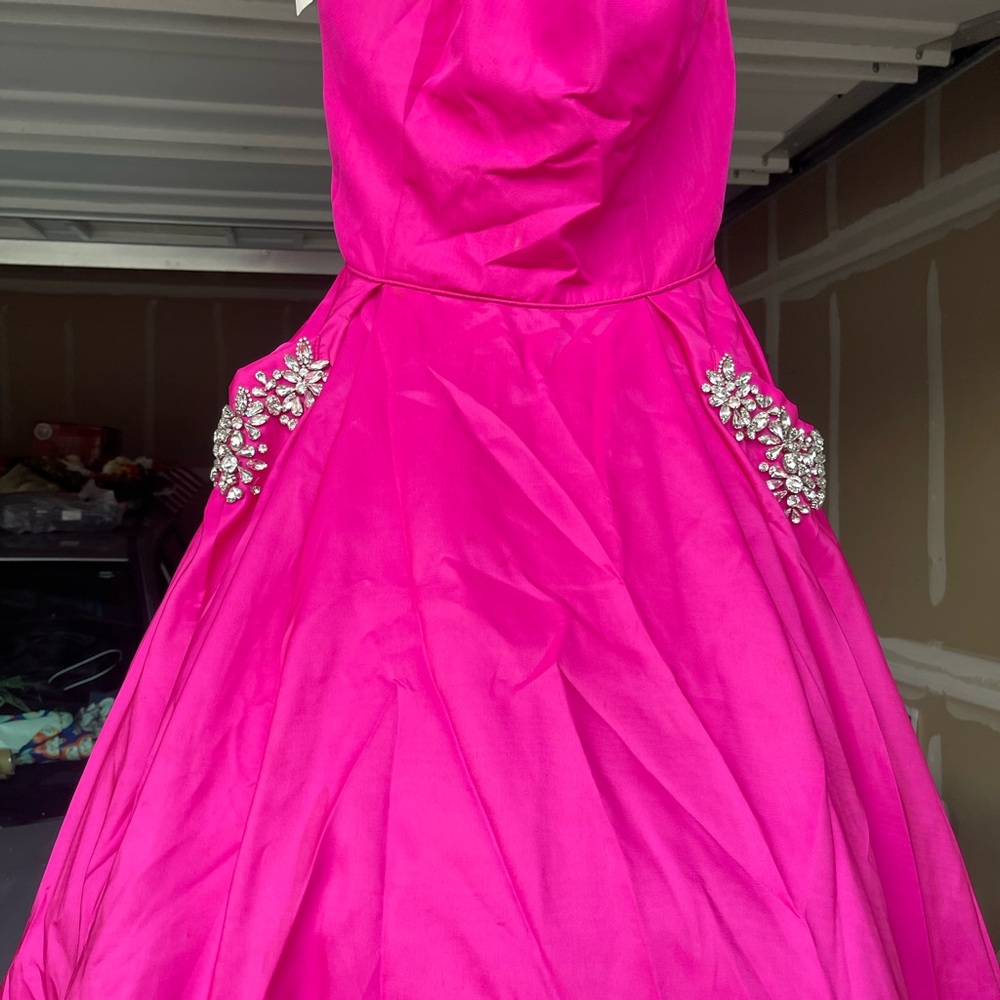 Sherri Hill Fuchsia Kids Formal Dress with Embellishments